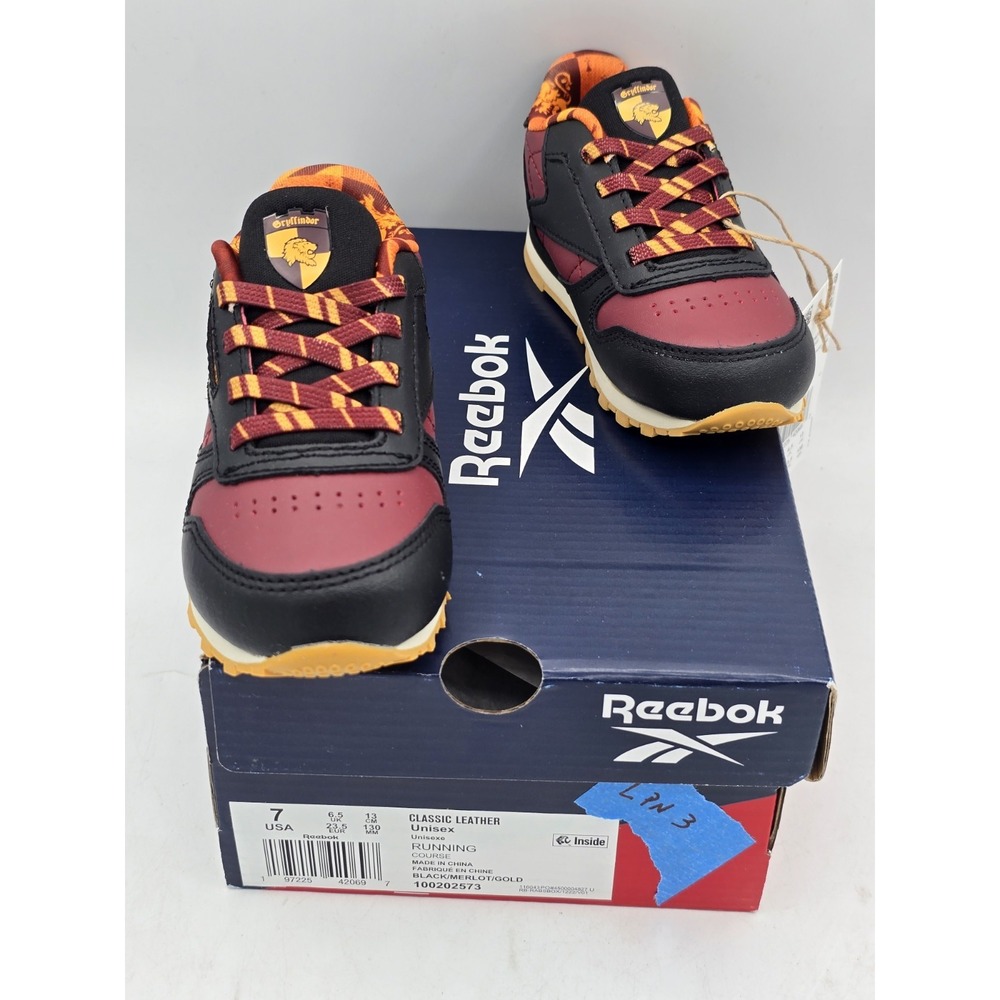 NEW Reebok Unisex Child Harry Potter Leather Sneaker Baby Boys Sz 7 - Gryffindor